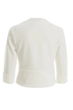 Quiz Cream Split Sleeve Crop Jacket Outlet