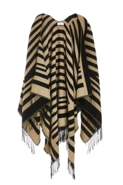 Quiz Cream Stripe Tassel Cape Outlet