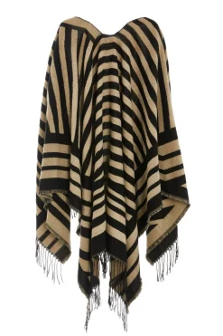 Quiz Cream Stripe Tassel Cape Outlet