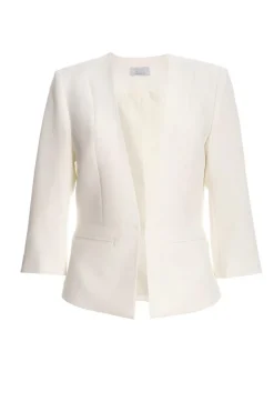 Quiz Tailored Cropped Blazer Cream Hot