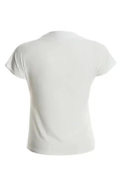 Quiz Cream Wrap High Neck Top New