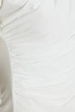 Quiz Cream Wrap High Neck Top New