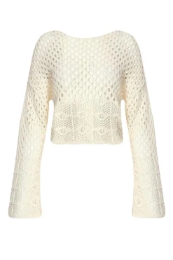 Quiz Crochet Long Sleeve Top Clearance