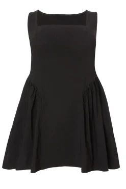 Quiz Curve Drop Waist Mini Dress Black Clearance