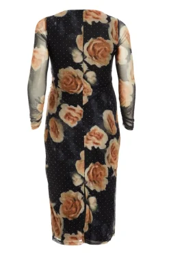 Quiz Curve Black Floral Mesh Midaxi Dress Discount
