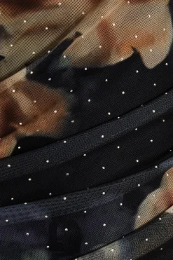 Quiz Curve Black Floral Mesh Midaxi Dress Discount