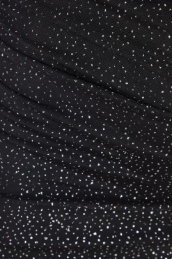 Quiz Curve Glitter Mesh Midaxi Skirt Black Online