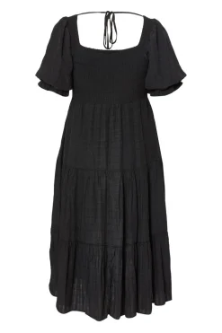 Quiz Curve Black Jacquard Midaxi Dress Outlet