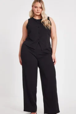 Quiz Curve Black Palazzo Trousers Outlet