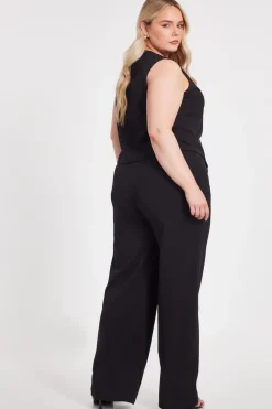 Quiz Curve Black Palazzo Trousers Outlet