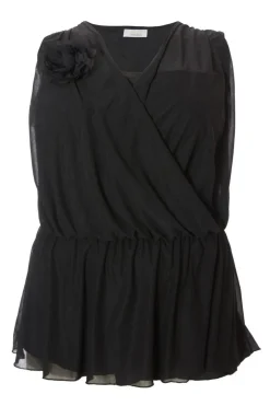 Quiz Curve Black Peplum Top