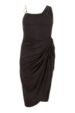 Quiz Curve Black Satin Midi Dress Online