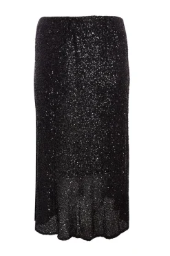 Quiz Curve Sequin Midaxi Skirt Black Online