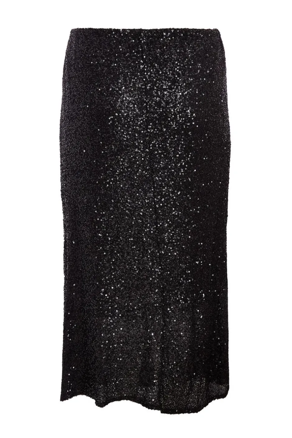 Quiz Curve Sequin Midaxi Skirt Black Online