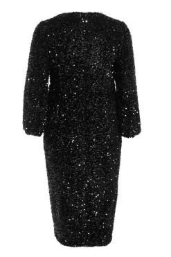 Quiz Curve Sequin Midi Dress Black Sale