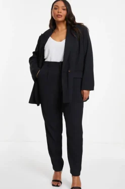 Quiz Curve Tailored Trousers Black Sale