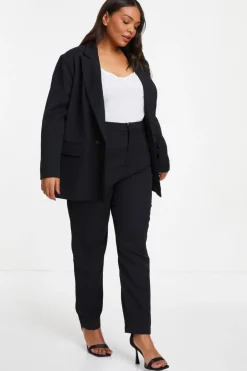 Quiz Curve Tailored Trousers Black Sale