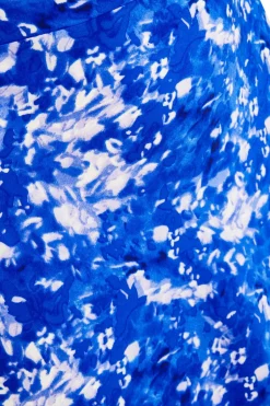Quiz Curve Blue Ditsy Floral Satin Midaxi Dress Discount