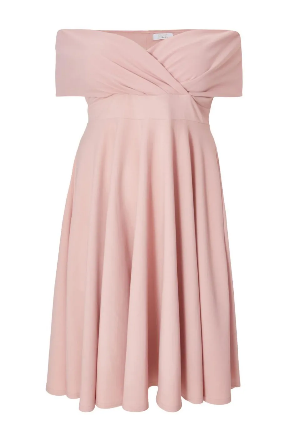 Quiz Curve Bardot Skater Midi Dress Blush New