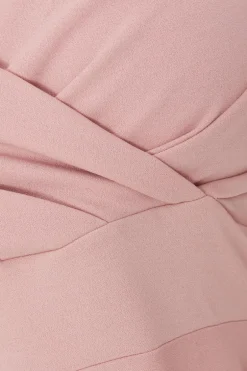 Quiz Curve Bardot Skater Midi Dress Blush New