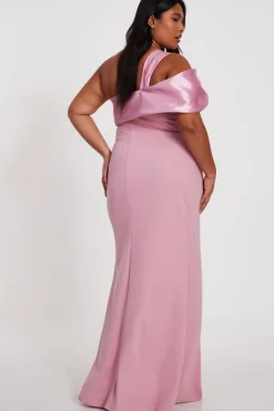 Quiz Curve One Shoulder Maxi Dress Blush Sale