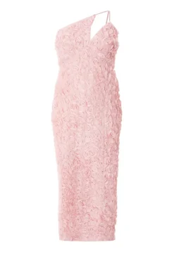 Quiz Curve One Shoulder Floral Maxi Dress Blush Discount