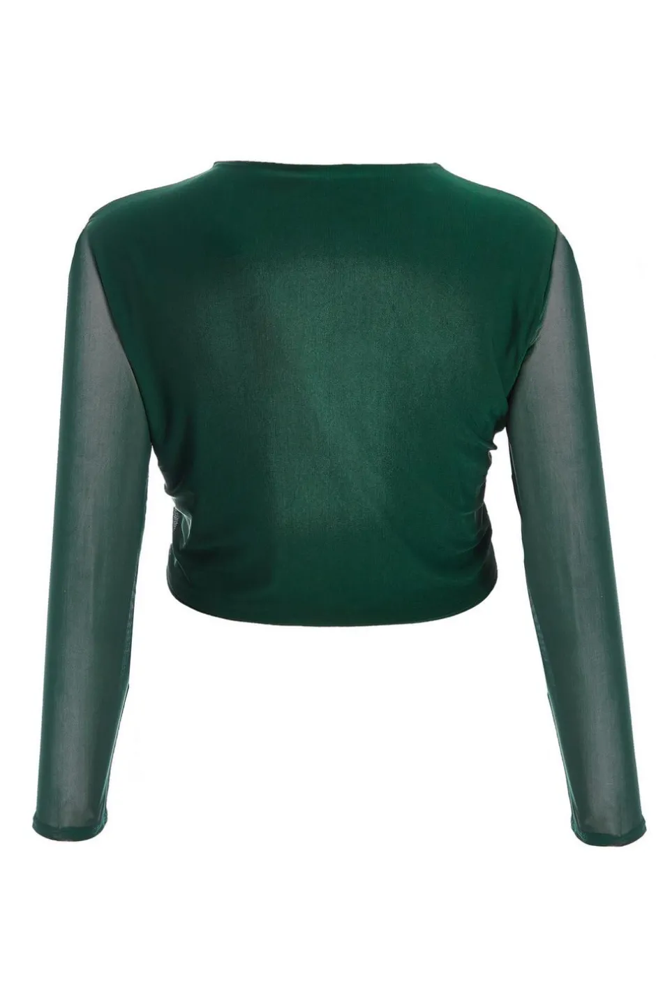Quiz Curve Mesh Crop Top Bottle Green Hot