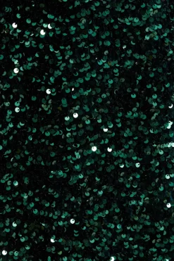 Quiz Curve Sequin Midi Dress Bottle Green Best