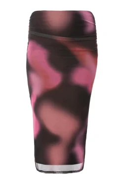 Quiz Curve Brown Marble Midaxi Skirt Discount