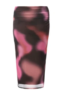 Quiz Curve Brown Marble Midaxi Skirt Discount