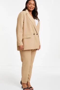Quiz Curve Camel Oversized Tailored Blazer Sale