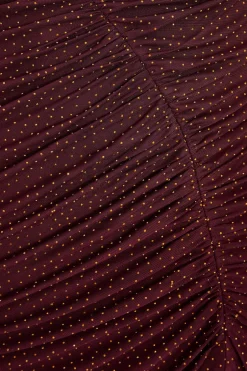Quiz Curve Dark Red Mesh Midaxi Dress New