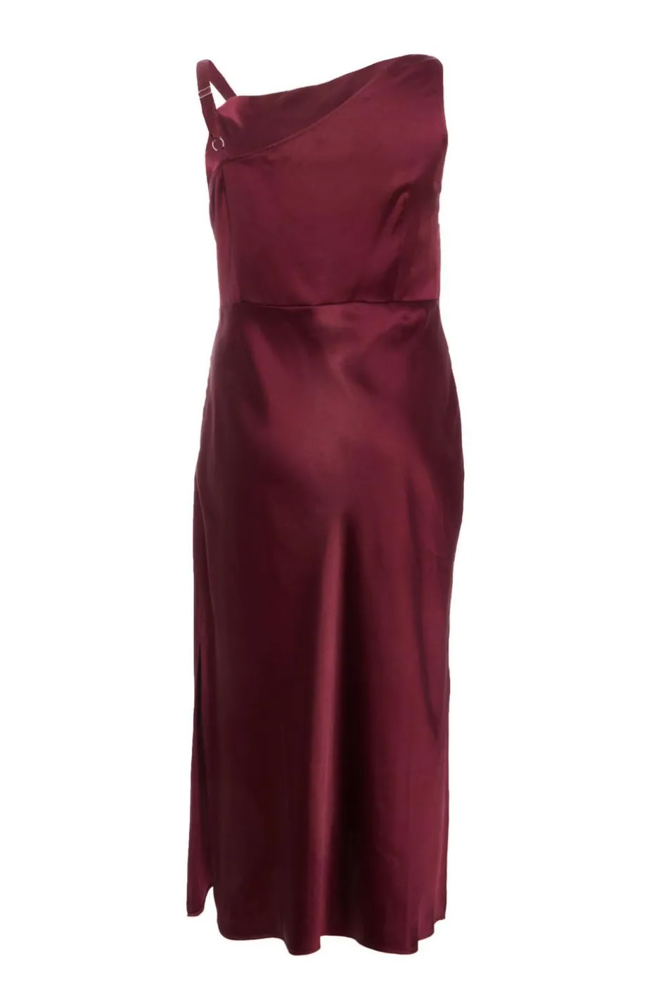 Quiz Curve Dark Red Satin Midaxi Dress Outlet