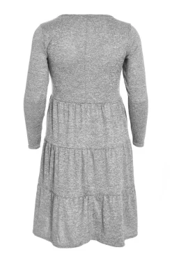 Quiz Curve Grey Tired Midi Dress Best