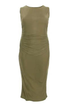 Quiz Curve Khaki Round Neck Midaxi Dress Best