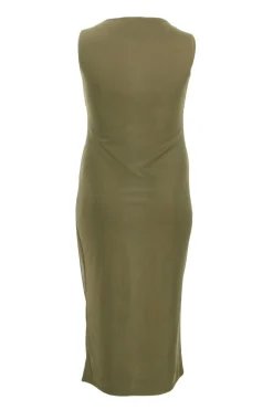 Quiz Curve Khaki Round Neck Midaxi Dress Best