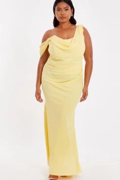 Quiz Curve Lemon Drop Sleeve Maxi Dress Sale