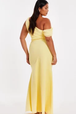 Quiz Curve Lemon Drop Sleeve Maxi Dress Sale