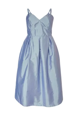 Quiz Curve Light Blue Taffeta Midi Dress Sale