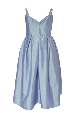Quiz Curve Light Blue Taffeta Midi Dress Sale