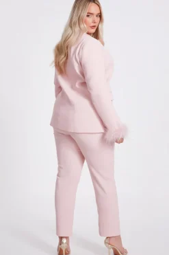 Quiz Curve Tailored Trousers Light Pink New