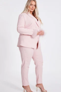 Quiz Curve Tailored Trousers Light Pink New