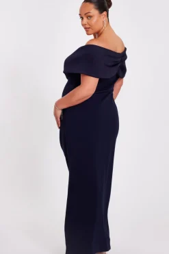 Quiz Curve Navy Bardot Maxi Dress Discount