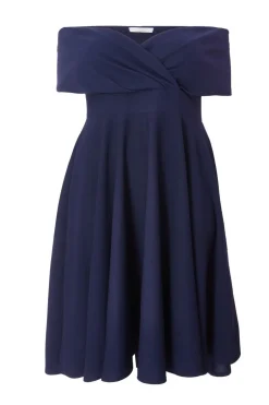 Quiz Curve Bardot Midi Dress Navy Discount