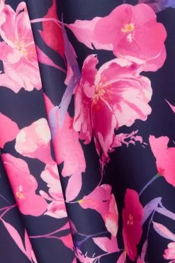Quiz Curve Navy Floral Skater Dress Sale