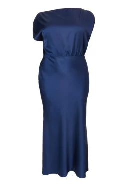 Quiz Curve Navy Satin Midaxi Dress Discount