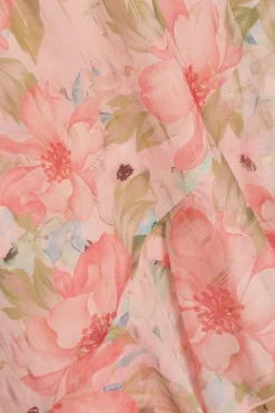 Quiz Curve Pink Floral Chiffon Midaxi Dress Online