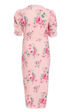 Quiz Curve Pink Floral Wrap Midaxi Dress Best