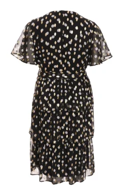 Quiz Curve Polka Dot Foil Wrap Midi Dress Hot