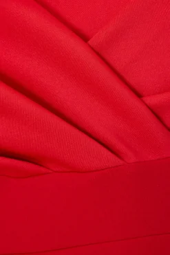 Quiz Curve Red Bardot Wrap Maxi Dress Sale